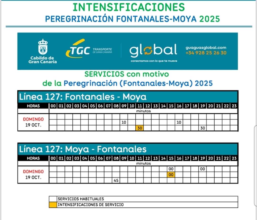 Calendario de servicios