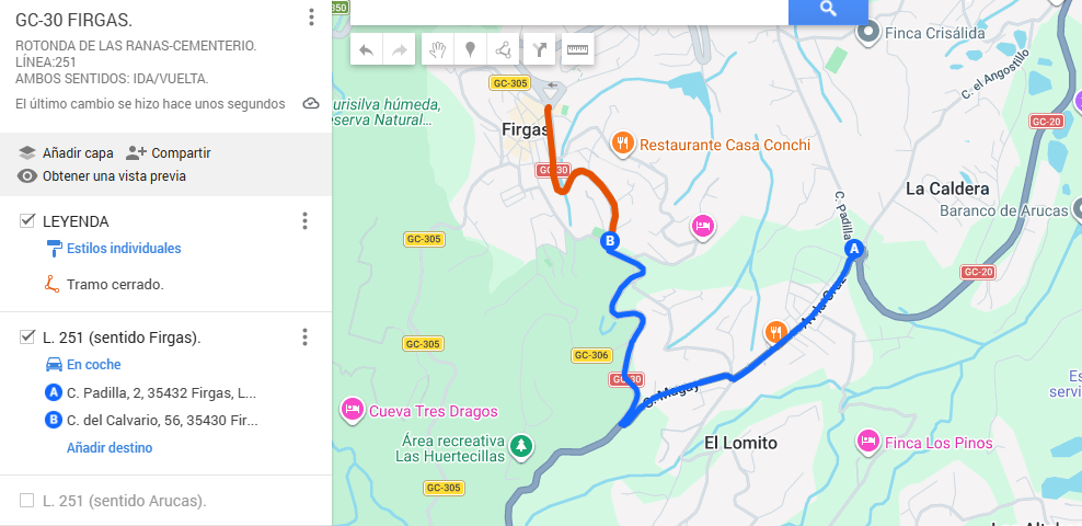 Mapa del cierre y del recorrido